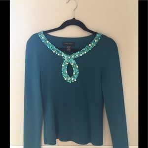 Cable and Gauge beaded fitted sweater💙